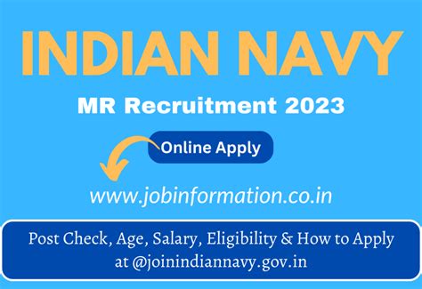 Indian Navy MR Recruitment 2023 Apply Online For Post Check Age