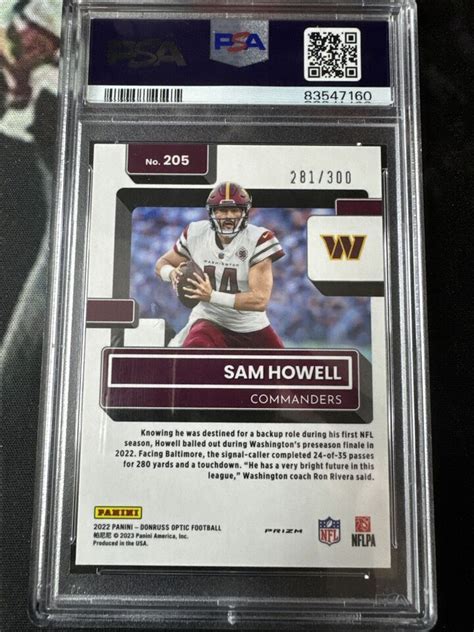 Donruss Optic Sam Howell Wave Psa Commanders Seahawks Rc