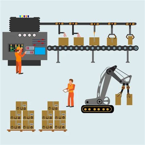 Factory Production Process — Stock Vector © Krylovochka 58500911