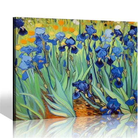 Framed Wall Art Canvas Prints Irises By Van Gogh Famous Flowers Oil