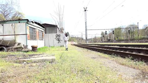 Ali Bordeaux Brunette Babe Ali B Squats And Pees Near Railway R18hub