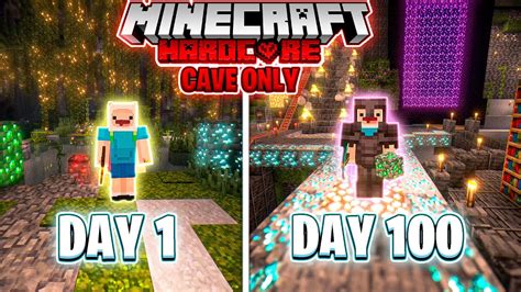 I Survived 100 Days In Cave Only World In Minecraft Hardcore Part 1 3