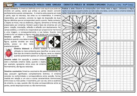 Atividades De Arte Simetria - Atividades Práticas de Simetria na Arte | PDF | Métodos e Materiais de ...