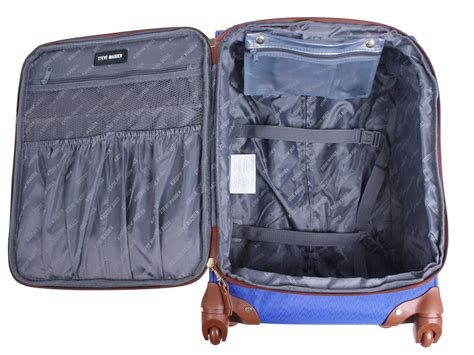 steve madden luggage  piece spinner suitcase collection blue