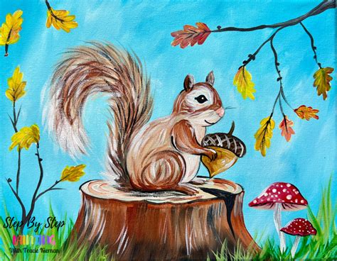 Autumn Squirrel - Acrylic Painting Tutorial