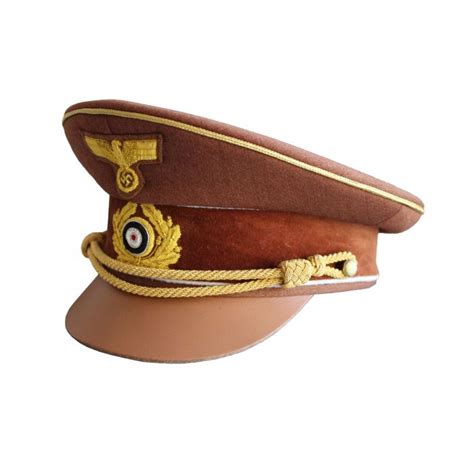 GERMAN ADOLF HITLER VISOR CAP - BROWN - WARSTUFF.COM