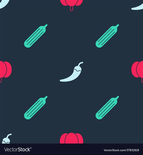 Set Pumpkin Hot Chili Pepper Pod And Fresh Vector Image