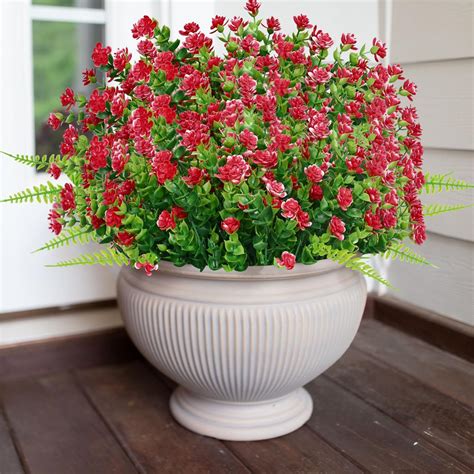 amazoncom fousuka artificial outdoor fake flowers plants  spring