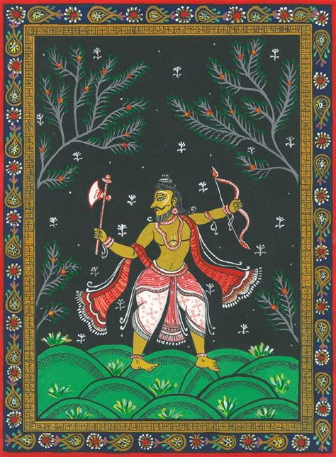 Parshuram Avatar Pattachitra Art Prints Living Room Vintage Folk Art