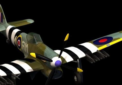 Aircraft Hawker Typhoon Fighter 3D Model - .Max - 123Free3DModels