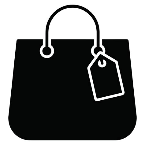 Black Shopping Bag with Price Tag Illustration for Retail and Ecommerce