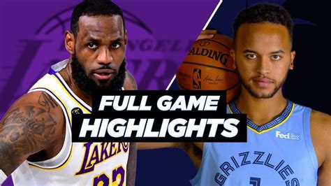 LAKERS Vs GRIZZLIES FULL GAME HIGHLIGHTS 2021 NBA Season YouTube