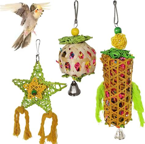 Amazon Prsivt Three Piece Bird Chew Toy Foraging Shredder Toy