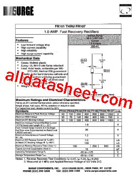 FR107 Datasheet(PDF) - Surge Components