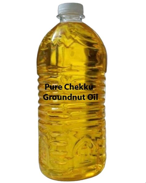 Mono Saturated Lowers Cholesterol Pure Chekku Groundnut Oil Packaging