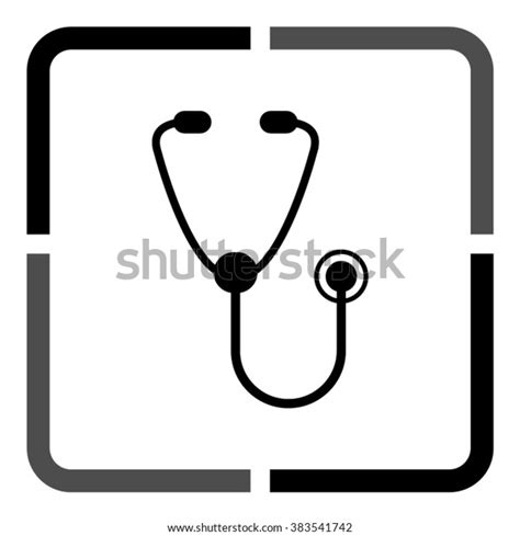 Stethoscope Black Vector Icon Stock Vector Royalty Free 383541742