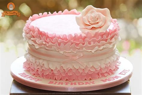 Pink Ombre Ruffles Cake Decorated Cake By The Sweetery CakesDecor