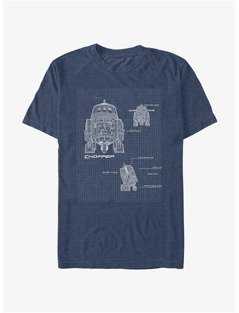 Star Wars Rebels Chopper Schematics T Shirt Blue Hot Topic