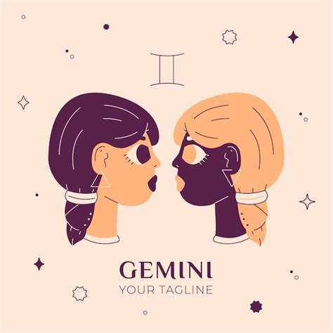 Premium Vector Hand Drawn Gemini Logo With Tagline