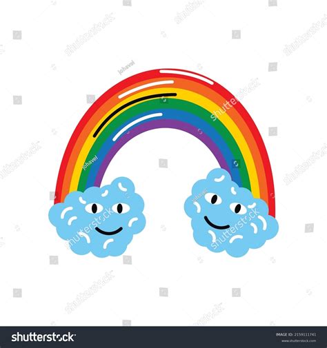 Cute Rainbow Clouds Cartoon Stock Vector (Royalty Free) 2159111741 ...