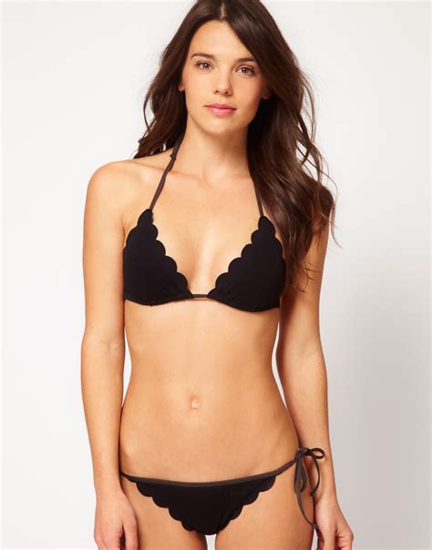 Lyst Chlo Chloe Scallop Edge Triangle Bikini In Black