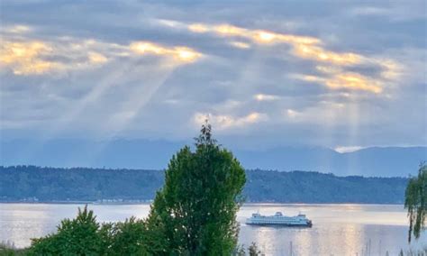 Edmonds scenic: Lighting up the ferry at sunset - My Edmonds News