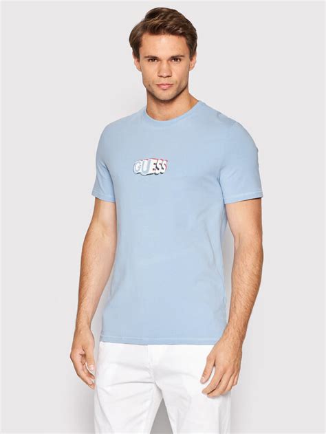 Guess T Shirt M2YI20 J1311 Niebieski Slim Fit Modivo Pl