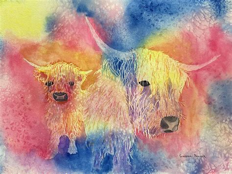 Highland Coos Painting by Susan Bauer - Fine Art America