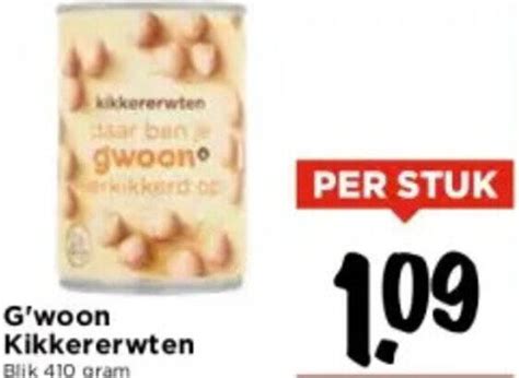 G Woon Kikkererwten Gram Aanbieding Bij Vomar Voordeelmarkt