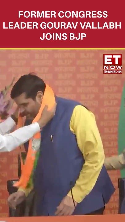 Breaking Former Congress Leader Gourav Vallabh Joins Bjp Etnow