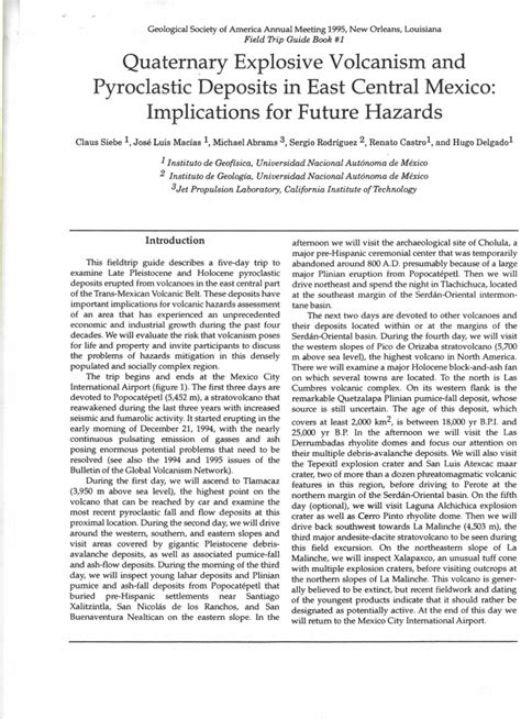 Pdf Quaternary Explosive Volcanism And Pyroclastic Deposits In East