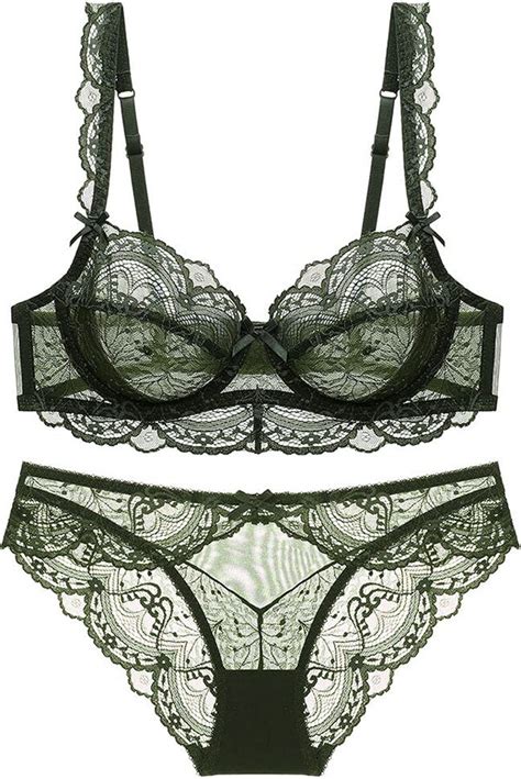 Guoeappa Women S Lace Bra And Panty Sets Underwired Sexy Lingerie Set