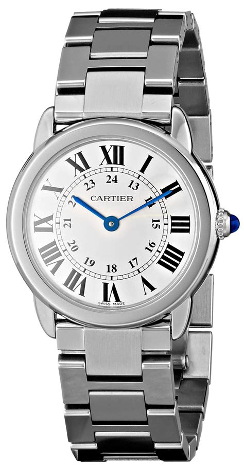 Cartier Womens W6701004 Ronde Solo Stainless Steel Watch With Link Bracelet Round Stainless