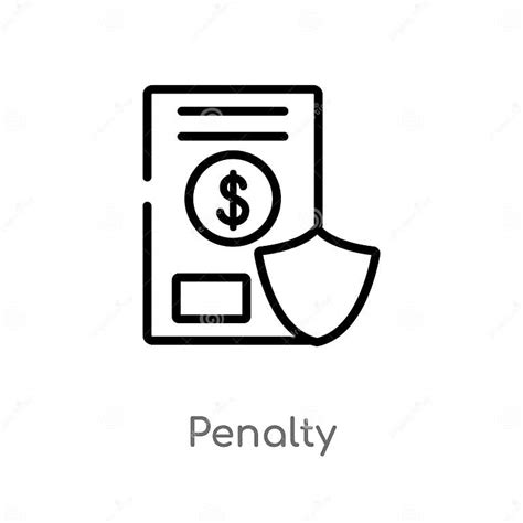 Outline Penalty Vector Icon Isolated Black Simple Line Element