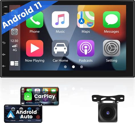 Din Car Radio Wireless Carplay Android Auto Ips Scalable Off