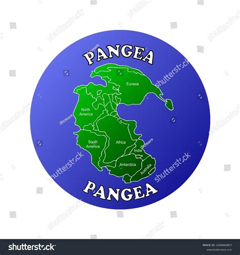 Flat Illustration Supercontinent Pangea That Existed Stock Illustration