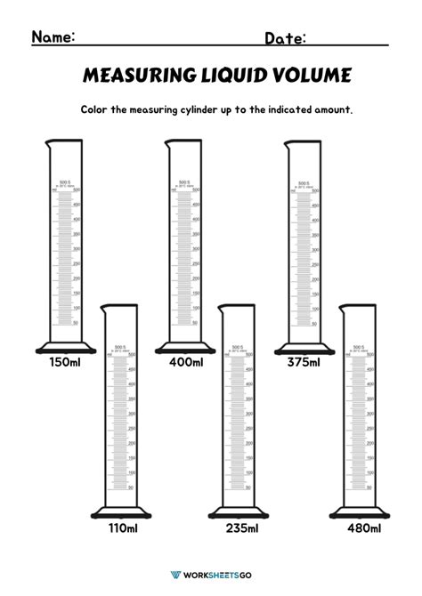 Graduated Cylinder Measurement Worksheet