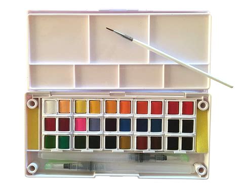 Boite De Peinture Aquarelle 30 Couleurs Demi Godets Amovibles 2