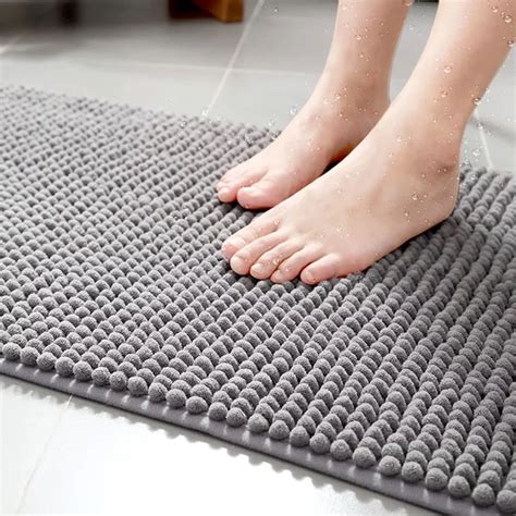 Tpr Anti Slip Backing Microfiber Shag Tufted Chenille Doormat Bath Mat