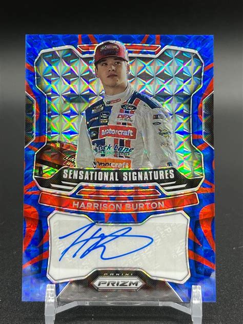 Harrison Burton Panini Prizm Racing Reactive Blue Auto