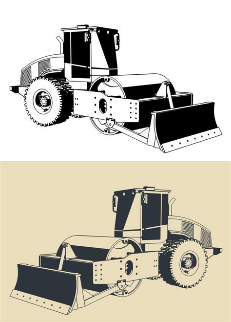 Road Roller Drawings 44236946 Vector Art At Vecteezy