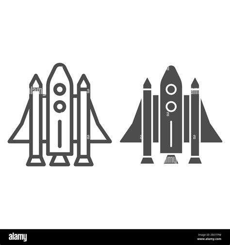 Space Shuttle Linie Und Solide Symbol Transport Symbol Raumschiff