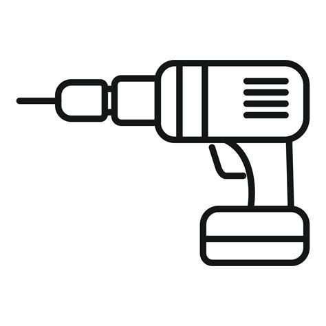 Electric Drill Icon Outline Style 14648632 Vector Art At Vecteezy