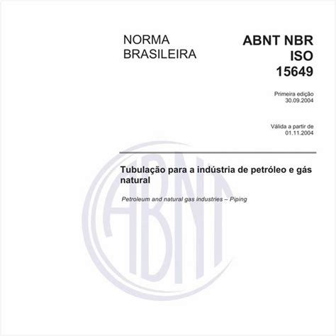 Target Normas ABNT NBR ISO 15649 NBRISO15649 Tubulação