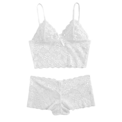 Cami en dentelle pour femmes avec ensemble de pyjama lingerie courte pièces sous vêtements