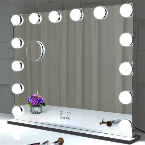 BEAUTME Hollywood Miroir Maquillage avec lumières 14 Ampoules LED