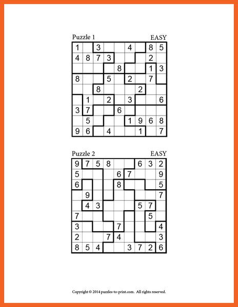 Jigsaw Sudoku Puzzles Printable Pdf Puzzles To Print