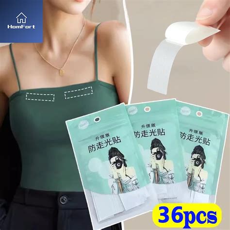 36PCS Clear Lingerie Tape Underwear Anti Slip Dress Body Double Sided No Exposure Adhesive