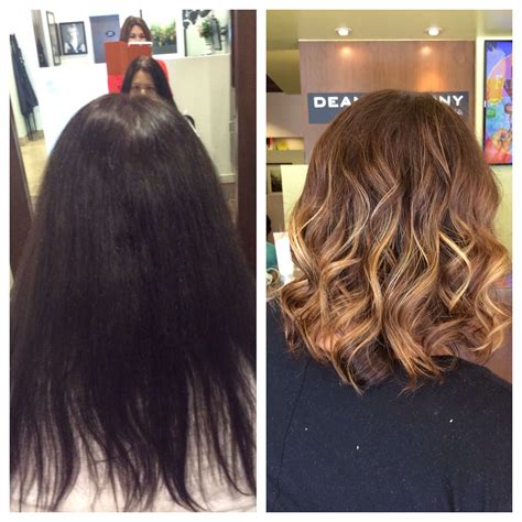 Before And After Brunette Balayage And Haircut By Dean Anthony Salon