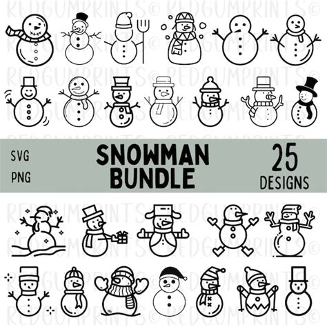 Snowman Svg Bundle Snowman Svg Christmas Svg Xmas Svg Etsy